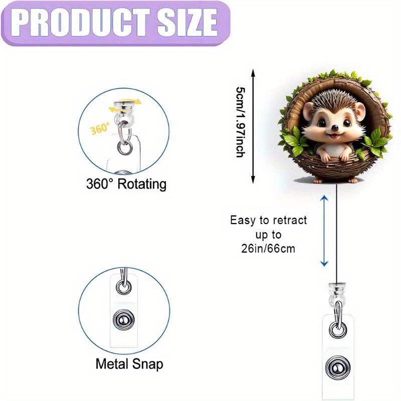 Cute hedgehog badge holder for students, RNs, and medical staff. Ideal for public decorations.