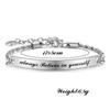 Justerbart Titanarmband med Gravyr 'Always Believe in Yourself', 5 MM Böjd Rostfri Stålplatta