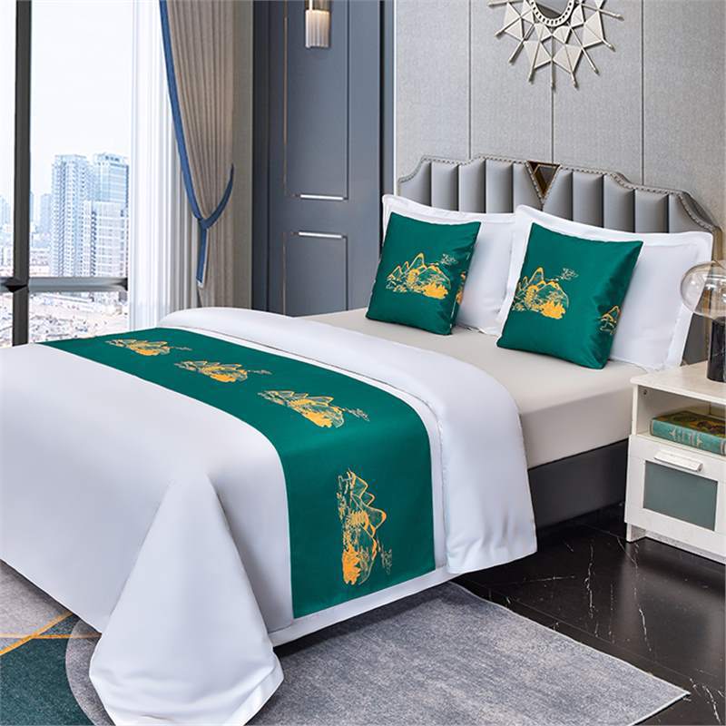 Landscape Painting Bed Flags Bedroom Decoration Bed End Scarf Hotel Household Dustproof Decorative Cloth Home Textiles Household Goods Pillow Cover