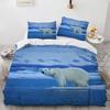 Polyester Duvet Cover With Pillowcases 3D Print Polar Bears On The Island Couples Arctic Animals Bedroom Set Bedding Dropship