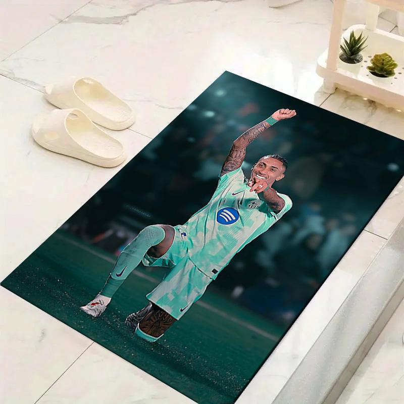 1pc Brazilian Footballer Victory Rug, Office Carpet Indoor Outdoor Entrance Doormat, Non-Slip Soft And Comfortable, Living Room. DT707029