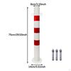 Bollard Post 30'' Height Driveway Barrier Red and White Parking Warning Column for