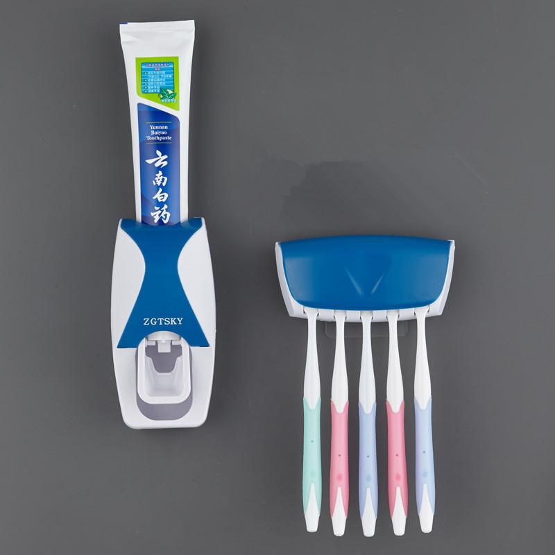 Banyo Seti: Diş Fırçası Tutuculu Otomatik Diş Macunu Dispenseri