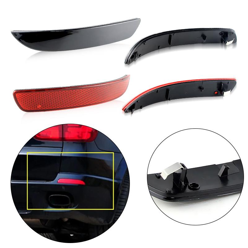 2PCS For BMW E70 X5 2007-2010 Rear Bumper Reflector Cover Shell No Bulb OEM: 63217158949/16475610/63147158950 Car Accessories