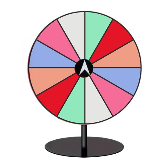 8-Inch Acrylic Rainbow Prize Wheel with 12 Slots Dry Erase Spinning Wheel with Stand DIY Fortune Spinner Tabletop Roulette Party Board Game Props