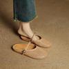Summer Women's Baotou Slippers Casual Solid Color Flat-bottomed Slippers Women's Genuine Leather Beef Tendon Soft Bottom Cool Slippers New Foot Cover