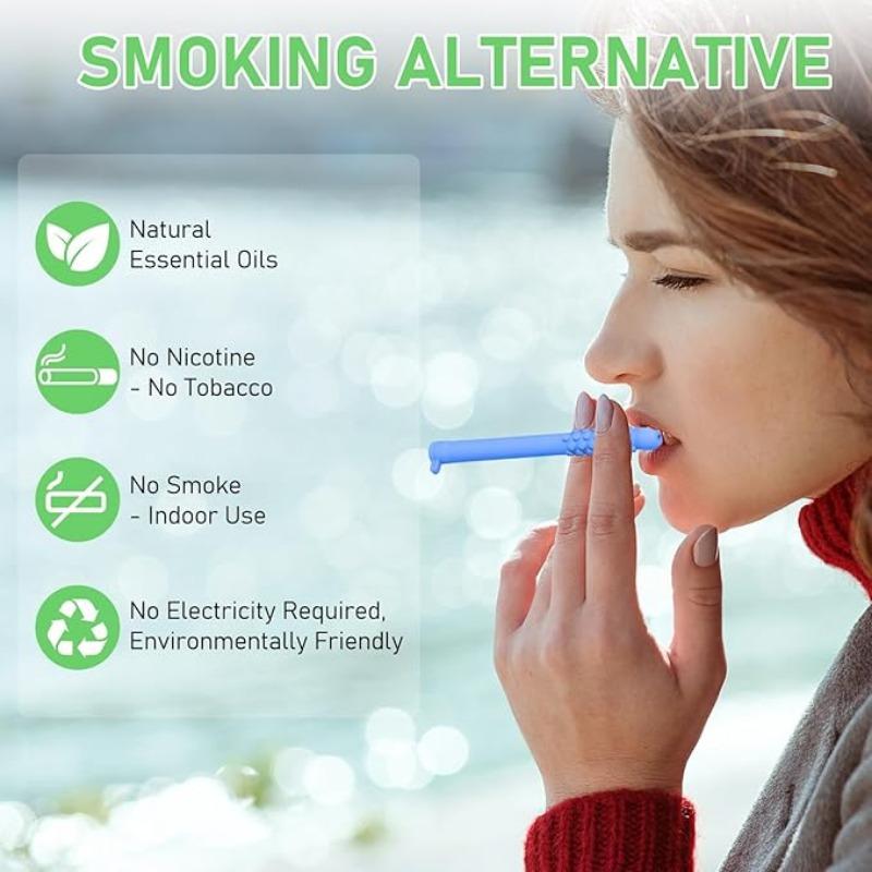 Chewable Essential Oil Breath Stick,Chewable Breather Quit Smoking Breather Quit Smoking with Essential Oil,Portable Breath Freshener