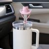 2Pcs Silicone Straw Cover, 8mm Wide Mouth Straw Cap for 30/40oz Tumbler, Cowboy Hat Shape Dustproof Plugs, Cute Drinking Straw Topper Accessories