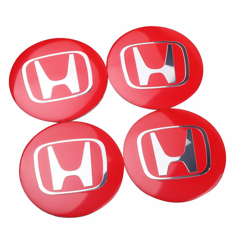 4PCS 56mm Car Wheel Center Cap Metal Badge Sticker For Honda Accord Civic FIT Insight CRV Jazz HRV CRZ CRX City Vezel Pilot