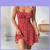 Spring Sweet Floral Polyester Sleeveless Aline Dress For Casual Office Wear