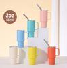 2oz Mini Spirits Glass Stainless Steel Straw Insulation Cup Portable Small Wine Cup Party Cup Straw Cup