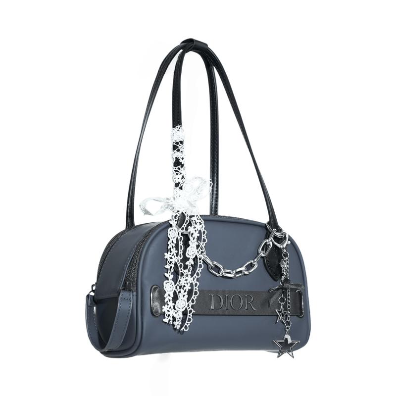 Dior [Borsa Cosmetica Personalizzata] Blu Crepuscolo Nicchia Trendy Di Lusso Carina Semplice Moda Versatile Raffinata Fibra di Poliestere Portatile 22.5*15*9cm