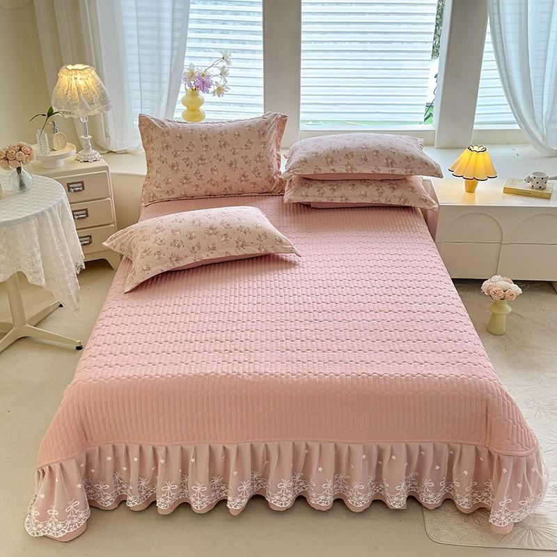 Mei Yun Ge Knitted Double Layer Yarn Bed Cover Four-Piece Set