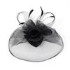 Damen-Fascinator-Hut, eleganter Federschleier, Netzstoff, Retro, leicht, Kostümzubehör, reine Farbe, Damen-Hochzeit, Brauthut für Party
