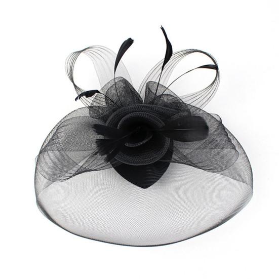Damen-Fascinator-Hut, eleganter Federschleier, Netzstoff, Retro, leicht, Kostümzubehör, reine Farbe, Damen-Hochzeit, Brauthut für Party