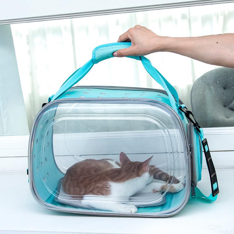 Cat Bag Portable Backpack Cat and Dog Outing Travel Bag Crossbody Cat Bag Breathable Large Space Folding Handbag