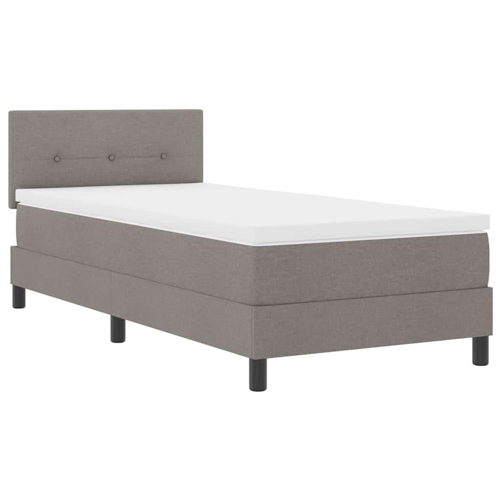 Box Spring Bed with Headboard Taupe 90 x 200 cm Fabric