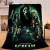 1PC Scr-eam Horror Movie Flannel Blanket Gift, Suitable for Both Men And Women, Soft Ideal for Beds And Sofa, Birthday Or Christmas Gift