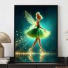 Disney Diamond Painting Tinker Bell Ballet Style Dreamy Art Painting, Diamond Mosaic Cross Stitch Diamond Inlaid Room Decoration Gift