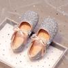 Youth Style Shoes Girls Princess Flat Shoes Formal Dress-Up Events Soft Sole PU Leather Slip-On With Pink