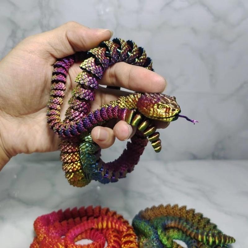 3D Printed Integrated Rattlesnake Body Joints, Movable Home Decoration, Creative Toys Worth Collecting