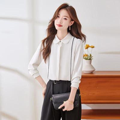 Trolman Peter Pan Collar Long Sleeve OL Shirt