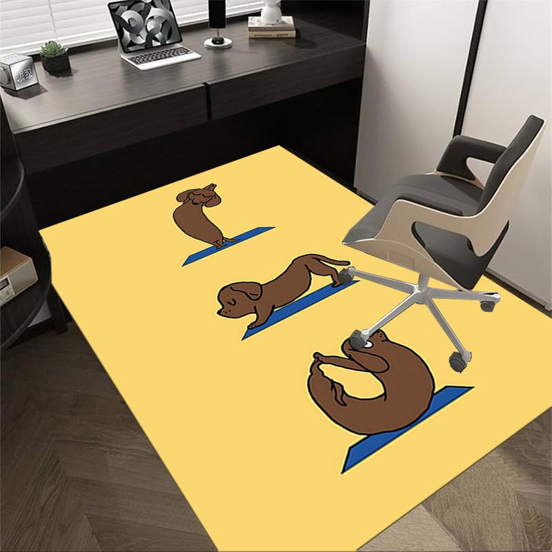 

1PC yoga dog Non-Slip Floor Carpet Compatible for Office&Living Room&Bedroom&Dining room - Flat- Soft & Pattern, Vibrant Colors-W318 60cm by 90cm