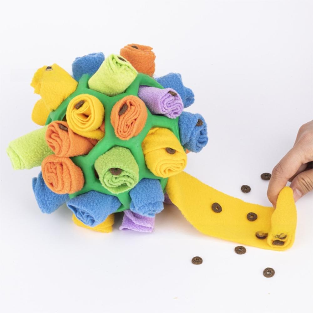 Polar Fleece Interactive Snuffle Durable Hiding Food Dog Snuffle Ball Portable Interactive Puzzle Dog Natural Foraging Skills