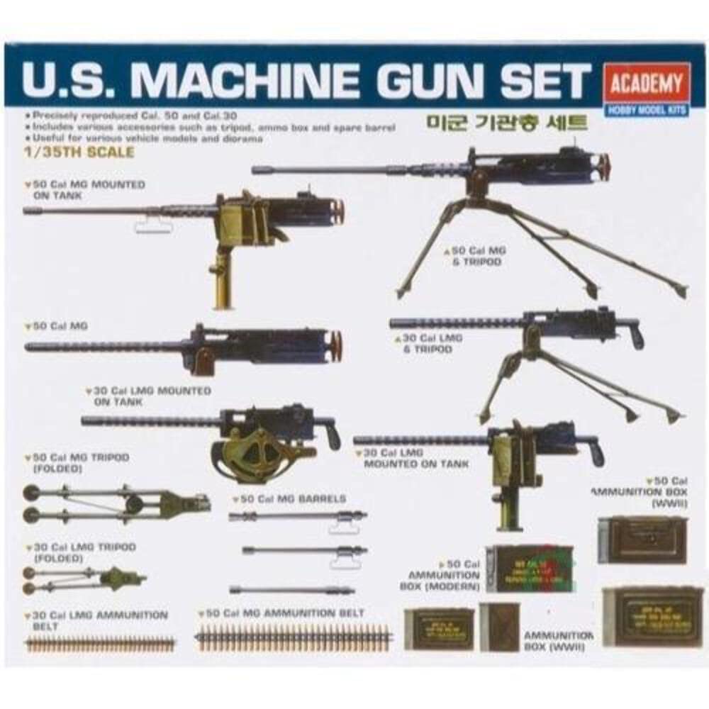 

Academy 1/35 scale US Army Machine Gun Set AM13262 Plastic Model