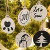 100Pcs Christmas Wooden Round Baubles Tags Christmas Tree Hanging Balls Decoration Kids DIY Craft Ornaments Navidad New Year Toy