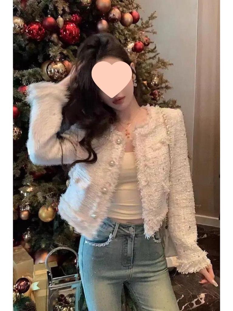 New Winter-Autumn Petite French Style Loose Slimming Jacket for Young Ladies