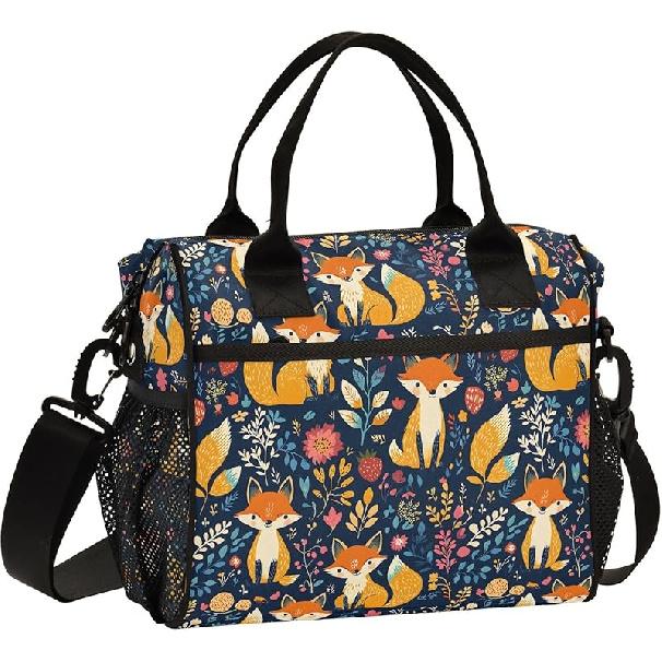 Green Butterflies Large Insulated Lunch Bag for Office Work School Picnic Reusable Tote Bag, Medium, A05W23017