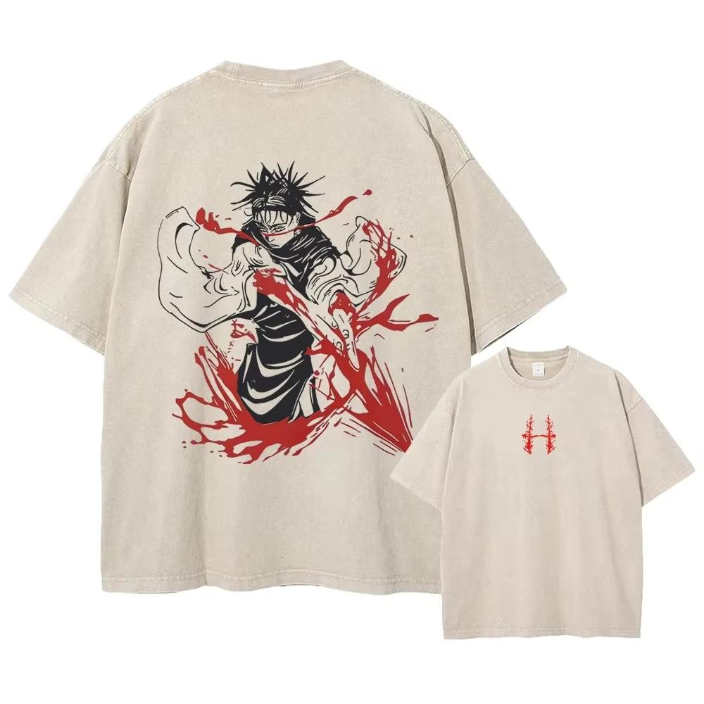 Anime Jujutsu Kaisen Hip Hop Streetwear Harajuku T Shirt Print Tshirt Men Summer Short Sleeve Cotton Loose Tops Tees