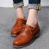 Fashion Woman Brogue Shoes Woman Platform Oxford Shoes Flats British Style Vintage Cut-Outs Flat Casual Women Shoes Oxford Shoes Retro