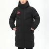 Anta Water-Resistant Mid-Length Snow Shell Down Jacket With Letter Print Men Outerwear Basic-Black 152417906-2