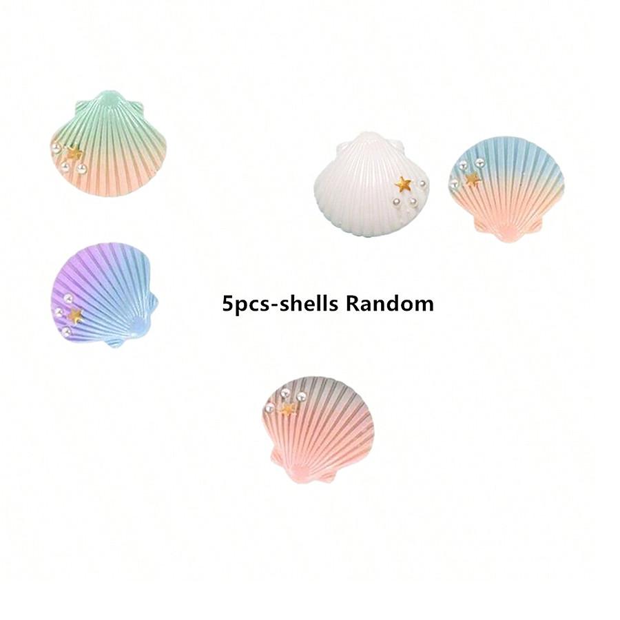 

5PCS Random Sea Shell Starfish Mermaid Birthday Cake Decoration The Sea Ocean Theme Birthday Party Cake Supplies Random 5pcs
