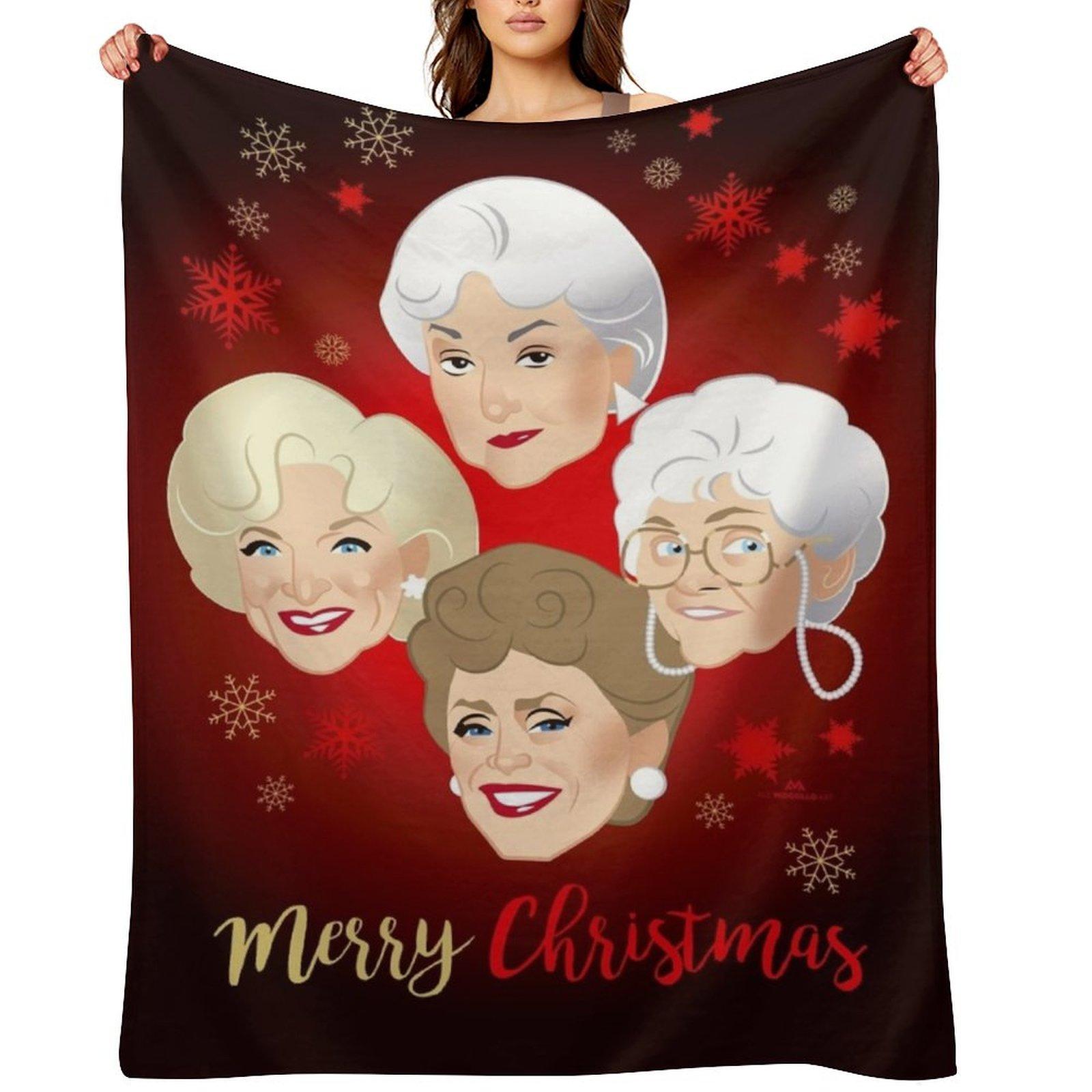Golden Christmas Throw Blanket Thins Personalized Gift Sofa Quilt Luxury Brand Blankets 30x40in