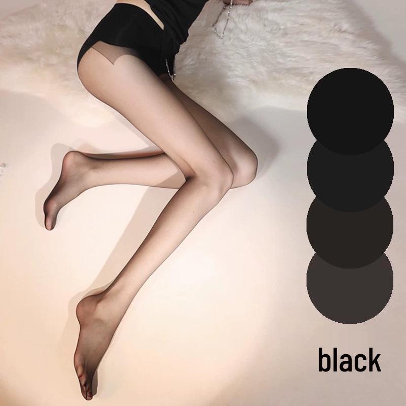Ultra-Thin, Anti-Snag Gray Pantyhose - Seamless, No-Show, Plus Size, High Wide Leg