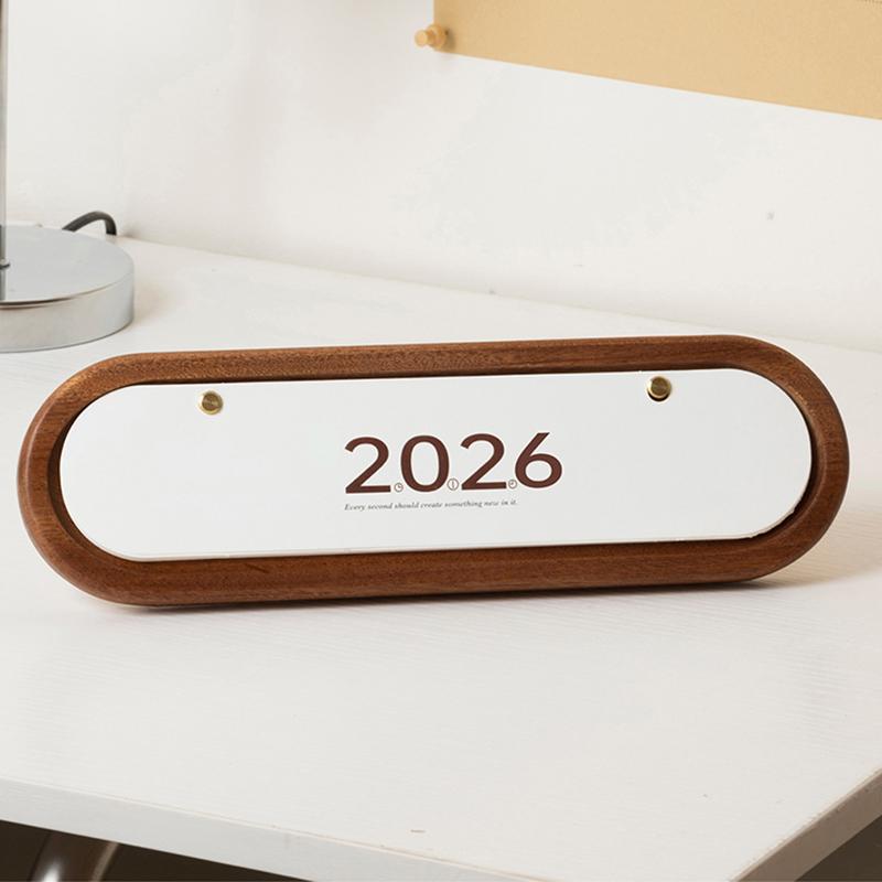 2026 Wooden Calendar Year of the Horse Creative Desk Decor Mini Table Calendar Monthly Office Home Decoration New Year Gift