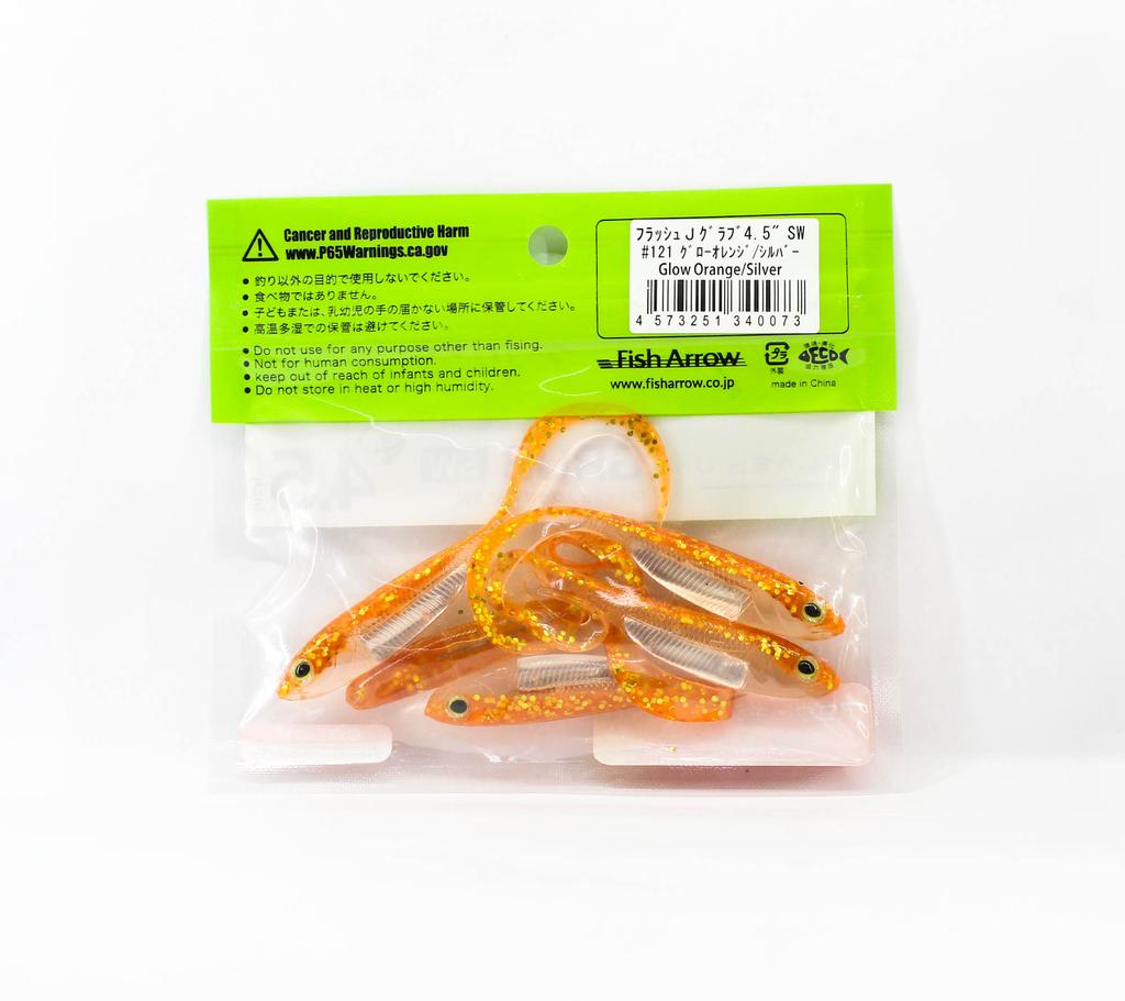 Fish Arrow Soft Lure Flash J Grub SW 4.5 Inch 5 Piece per pack #121 (0073)