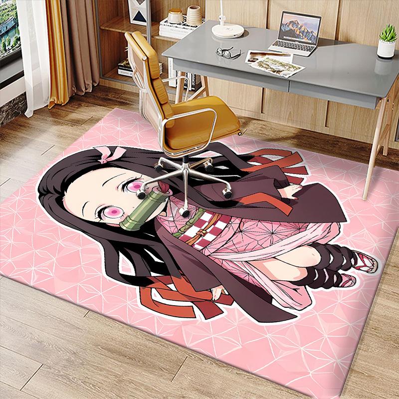 Demon Slayer Nezuko2 Printed Absorbent Washable Carpet, Non-Slip Bathroom Mats, Kitchen Rugs, Yoga Mat,Living Room Entrance, Camping Picnic Rugs
