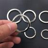 10-100 pezzi 25/30 mm Anelli Portachiavi in Acciaio Inossidabile Anelli Divisi Piatto Rotondo Portachiavi per Creazione Gioielli Portachiavi Lucidato DIY Componenti