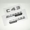 3D ABS Glossy Black Logo C43 Embelm Letters BITURBO 4MATIC Badge AMG Sticker For Mercedes Benz C43 W205 W206 AMG Accessories OB1