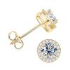 Sparkling Wedding Daily Jewelry Classic Elegant Gold Plated Moissanite Earrings Classic Solitaire Halo Stud Earrings for Women