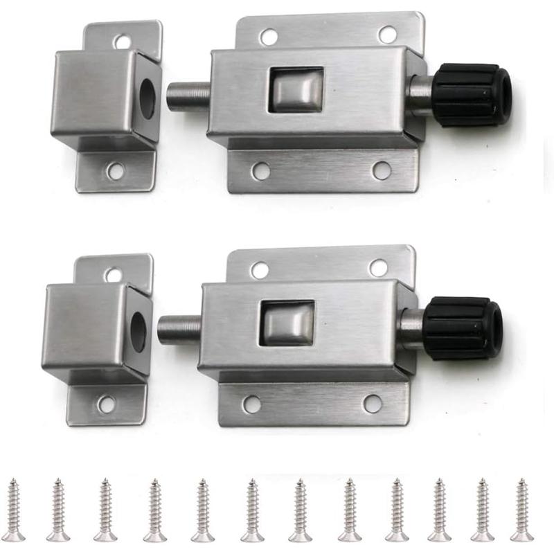 Stainless Steel Door Latch Spring Lock with Screws Automatic Spring Latches Door Window Catch Lock Gate Anti-theft Hardware