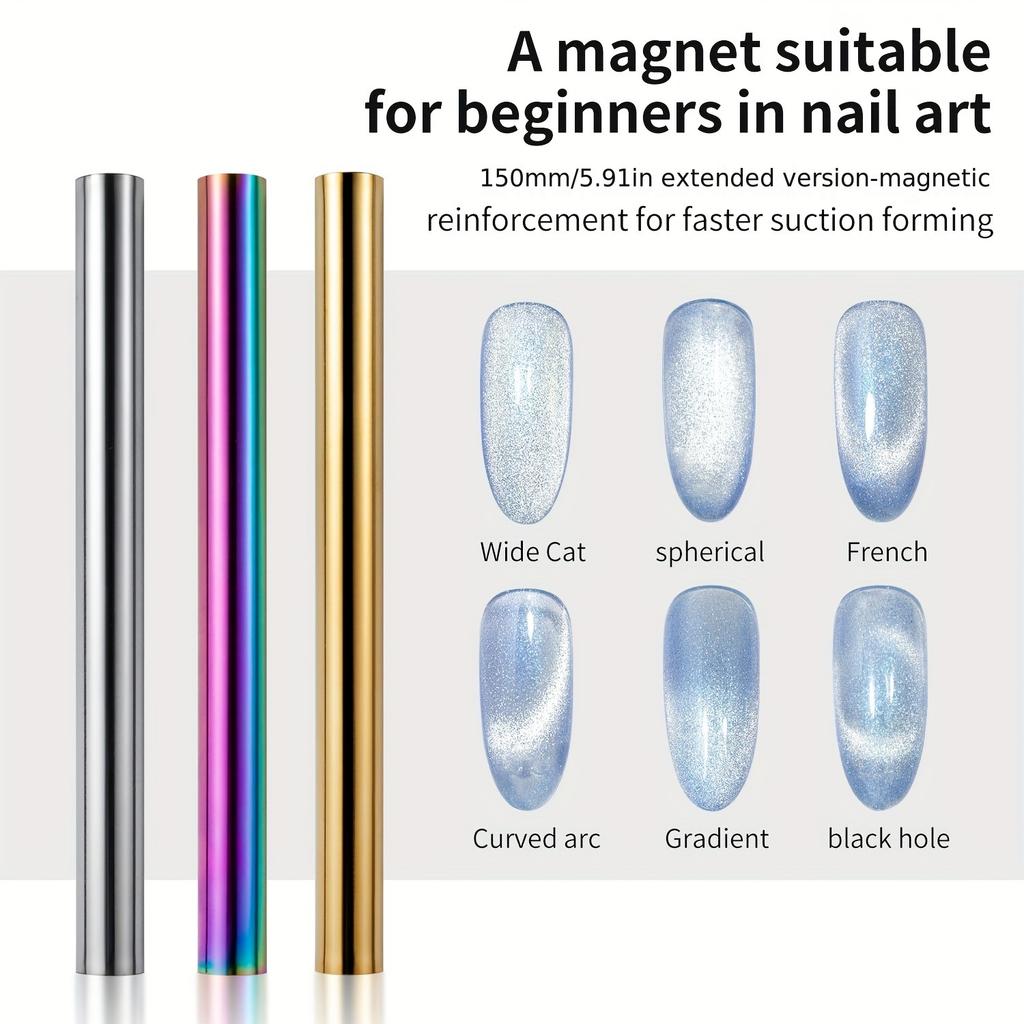 LINMANDA Nail Art Magnetischer Stick Nail Art Cat Eye Magnetischer Stick Gel Nagellack Nail Art Zubehör sind für Anfänger DIY geeignet