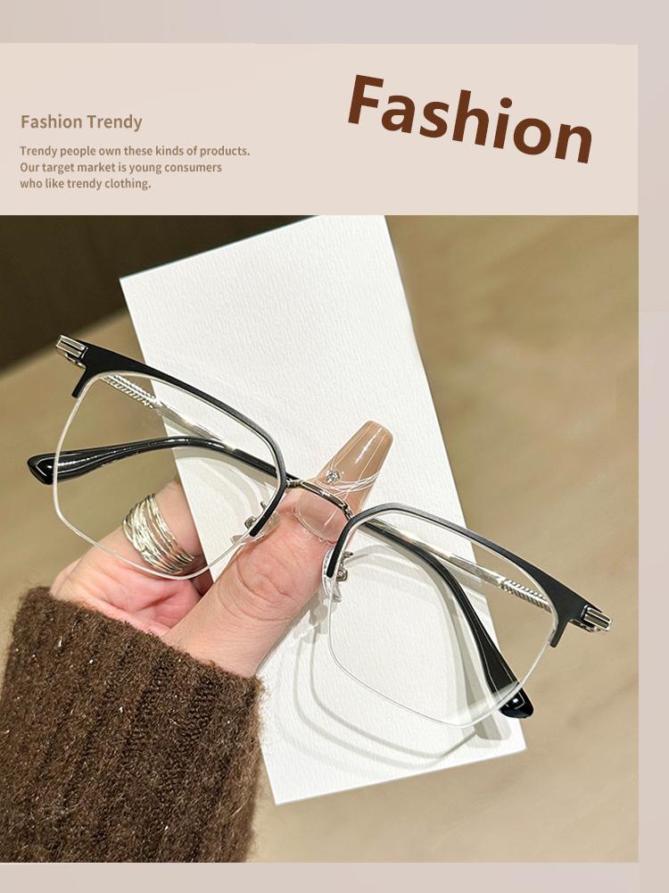 New Style Of Men And Women Versatile Glasses Metal Glasses Frame Face Decoration Flat Light Glass Myopia Glasses Frame MH95