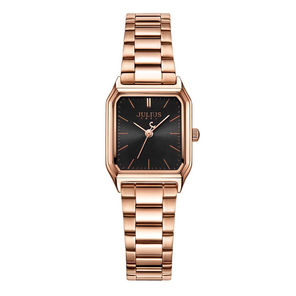 Jyullieoseu Ja-1304 Women'S Slim Square Metal Band Wristwatch
