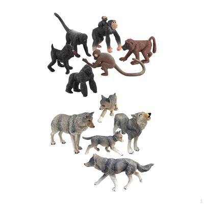 Realistic Animal Model Preschool Toy Playset Action Wolves