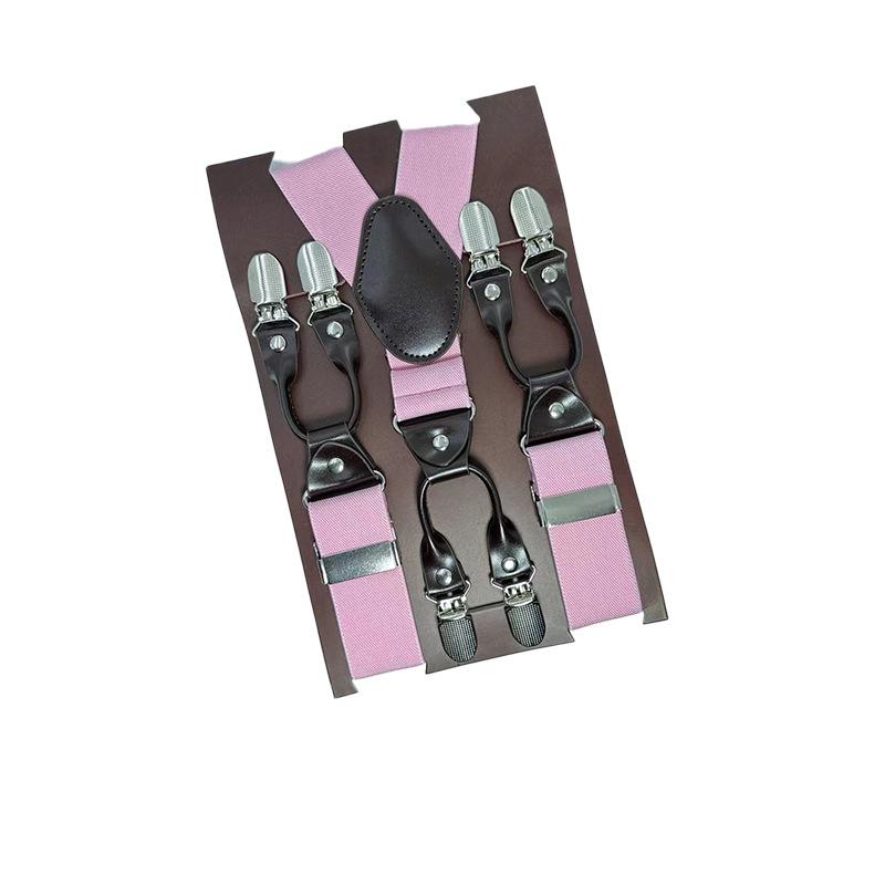 6 Clips Men'S Suspender Belt, Strap Thickened Elastic Belt, High-Quality Hardware Accessories